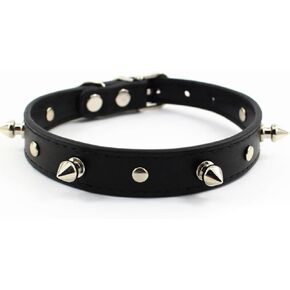 Colorful Personalized Design Skull/Rivet/Star Puppies Cats Collar 9 Colors Optional Red/Yellow/Black/Brown/Pink/Green/Orange/ Rose Red/ Blue (S, Black (Rivet)) by JIngwy in Saudi Arabia