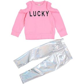 BOEBNOZCV طفل رضيع الفتيات مخطط جرس أسفل وتتسابق الأصفر المحاصيل قميص علوي + السراويل مضيئة ملابس الصيف مجموعة in Kuwait