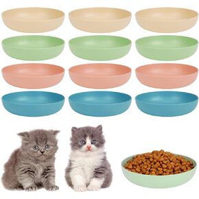 مجموعة أطباق طعام القطط من Fuyamp، 12 قطعة، مقاس 5.7 بوصة، أطباق القطط الملونة، وعاء طعام القطط الصغيرة، وعاء القطط للتعب، للقطط الداخلية، أطباق قش القمح للطعام والماء in Kuwait