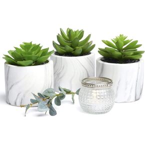 كورراجونج فارم هاوس مجموعة من 3 نباتات عصارية صناعية في اصيص | اوعية نباتات صناعية | نباتات صناعية لديكور المنزل الداخلي | نباتات عصارية صناعية | ديكور نباتات صغيرة لطيفة | نباتات صناعية داخلية in Kuwait