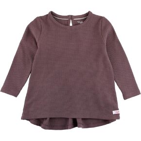 Dark Grapemist Waffle Knit Long Sleeve Bow Back Top - 8 in Saudi Arabia