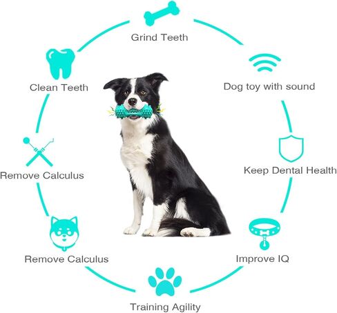 Ulatemo Dog Squeaky Toys for Aggressive Chewers - Tough Durable & Squeaky & Cleaning Teeth Dog Toys Durable Dog Chew Toys for Large Medium Breed Dog in Kuwait