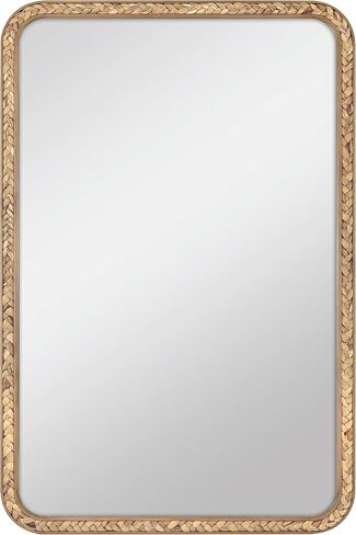 MCS Natural Wood Seagrass Wall Mirror, 24 x 36 Inch, Natural Wood Grain in Saudi Arabia