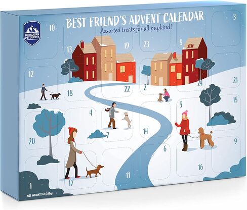Himalayan Dog Chew 24 Joyful Days Dog Advent Calendar, 24 Tasty Dogs Treats for All Breeds, Himalayan Cheese Treats, Cookie Treats, Freeze Dried Whole Meat Treats in Kuwait
