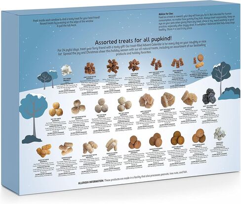 Himalayan Dog Chew 24 Joyful Days Dog Advent Calendar, 24 Tasty Dogs Treats for All Breeds, Himalayan Cheese Treats, Cookie Treats, Freeze Dried Whole Meat Treats in Kuwait
