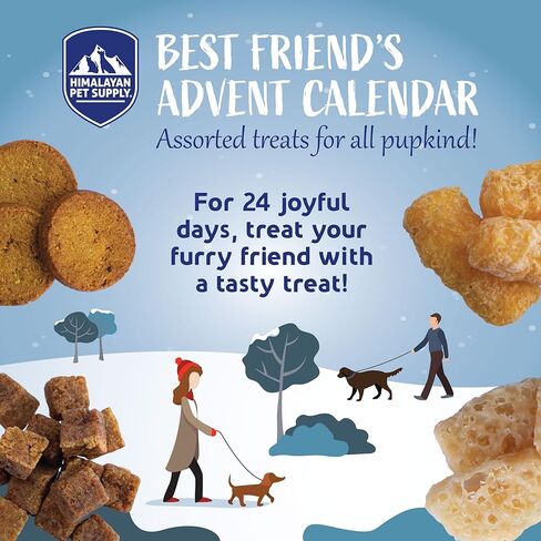 Himalayan Dog Chew 24 Joyful Days Dog Advent Calendar, 24 Tasty Dogs Treats for All Breeds, Himalayan Cheese Treats, Cookie Treats, Freeze Dried Whole Meat Treats in Kuwait
