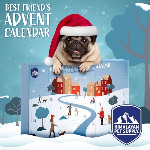 Himalayan Dog Chew 24 Joyful Days Dog Advent Calendar, 24 Tasty Dogs Treats for All Breeds, Himalayan Cheese Treats, Cookie Treats, Freeze Dried Whole Meat Treats in Kuwait