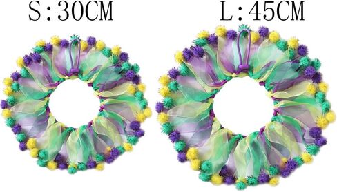 Christmas Pet Collar Ornaments Purple Yellow Green Collar Adjustable Holiday Dress for Cat and Dog (A-S(30CM)) in Saudi Arabia