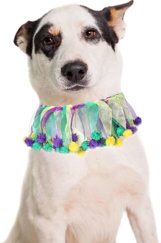 Christmas Pet Collar Ornaments Purple Yellow Green Collar Adjustable Holiday Dress for Cat and Dog (A-S(30CM)) in Saudi Arabia