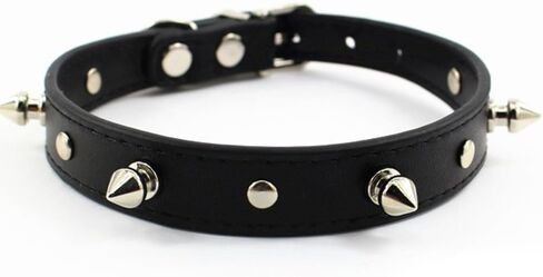 Colorful Personalized Design Skull/Rivet/Star Puppies Cats Collar 9 Colors Optional Red/Yellow/Black/Brown/Pink/Green/Orange/ Rose Red/ Blue (S, Black (Rivet)) by JIngwy in Saudi Arabia