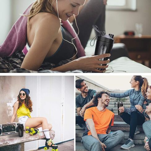 زجاجة مياه رياضية معزولة من هوميجار، زجاجة شيكر، حاوية مياه من الفولاذ المقاوم للصدأ، كوب شيكر علوي، نافذة مرئية، مقاومة للتسرب، 28 أونصة - فضي in Kuwait