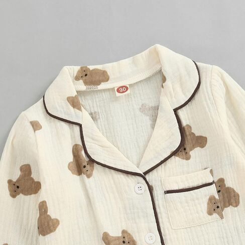 Baby Boy Girl Fall Winter Clothes Cotton Linen Long Sleeve Button Down Shirt Elastic Waist Pants Set 2Pcs Outfits in Saudi Arabia