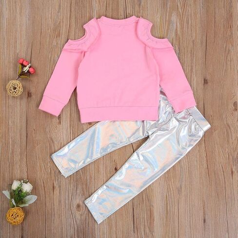 BOEBNOZCV طفل رضيع الفتيات مخطط جرس أسفل وتتسابق الأصفر المحاصيل قميص علوي + السراويل مضيئة ملابس الصيف مجموعة in Kuwait