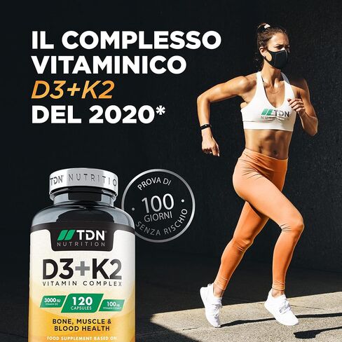 120 Vegetarian Tablets - Vitamin D3 3,000 iu & Vitamin K2 100ug (mk7) - UK Formulated - Vitamin D Supplement - Bone, Muscle, Blood & Immune Support for Men & Women in Kuwait