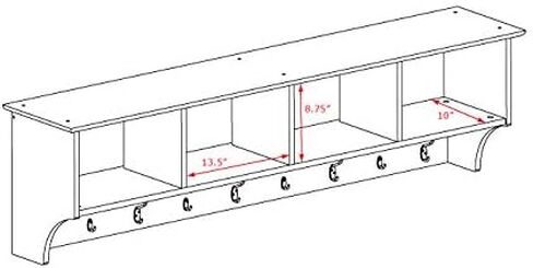 رف مدخل معلق بعرض 60 بوصة من بريباك، أبيض in Kuwait