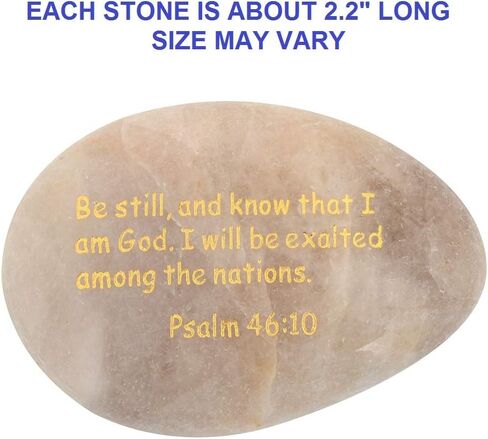MJFloria Inspirational Scripture Stones, Rocks Engraved Psalm Bible Verse Jesus Christian Religious Gifts for Women Men Kids Friends Family Home Church, Centerpiece, Decorative 6 PCS, Easter Gift in Saudi Arabia