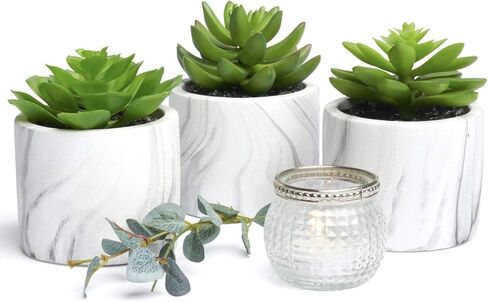 كورراجونج فارم هاوس مجموعة من 3 نباتات عصارية صناعية في اصيص | اوعية نباتات صناعية | نباتات صناعية لديكور المنزل الداخلي | نباتات عصارية صناعية | ديكور نباتات صغيرة لطيفة | نباتات صناعية داخلية in Kuwait