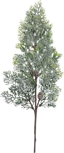 RSTYS 6Pcs Christmas Artificial Pine Needles Branches,60cm Long Fake Foliage Branches Faux Plastic Pine Branches Evergreen Branch Pine Cones Decor for DIY Christmas Craft Wreath Decoration, Green in Kuwait