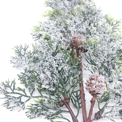 RSTYS 6Pcs Christmas Artificial Pine Needles Branches,60cm Long Fake Foliage Branches Faux Plastic Pine Branches Evergreen Branch Pine Cones Decor for DIY Christmas Craft Wreath Decoration, Green in Kuwait