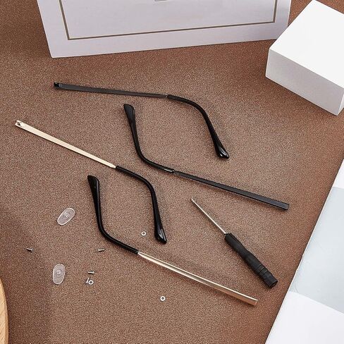GORGECRAFT 4PCS 2 Colors Eyeglasses Arms Replacement Leg Accessories Eyeglass Temple Arms Universal Eyewear Repair Frame Temple Replacement with Screwdriver Screw Washer for Glasses Sunglasses in Saudi Arabia