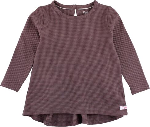Dark Grapemist Waffle Knit Long Sleeve Bow Back Top - 8 in Saudi Arabia