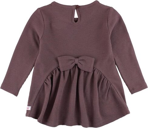 Dark Grapemist Waffle Knit Long Sleeve Bow Back Top - 8 in Saudi Arabia