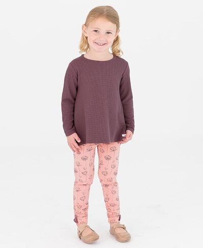 Dark Grapemist Waffle Knit Long Sleeve Bow Back Top - 8 in Saudi Arabia