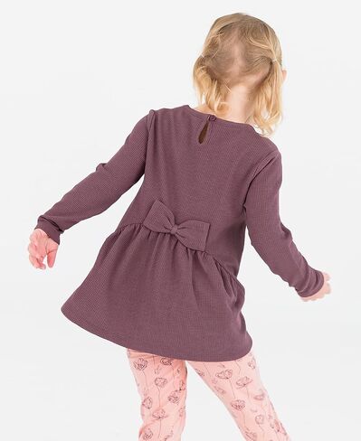 Dark Grapemist Waffle Knit Long Sleeve Bow Back Top - 8 in Saudi Arabia
