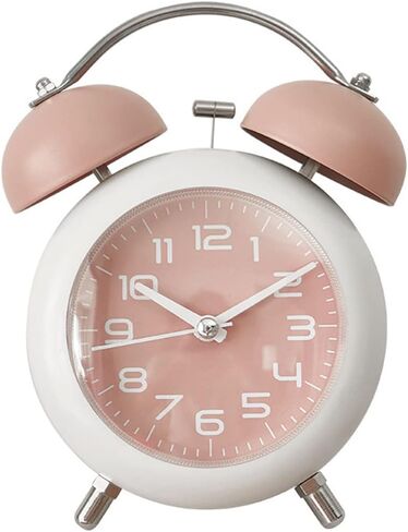 Alarm Clock, Metal 4 Inch Desk Table Analog Clock Silent with Night Light for Dormitory Home Office Travel Decor Alarm Clock (Blue) in Saudi Arabia