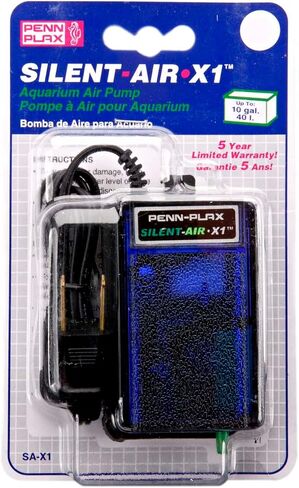 Penn-PLAX Silent-Air X1 Aquarium Air Pump – Ultra Quiet and Reliable – Single Outlet – Great for Fish Tanks Up to 10 Gallons in Saudi Arabia