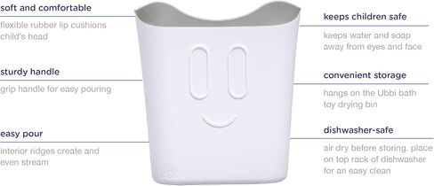 سجادة حمام أوبي ستينغراي للطفل، غير قابلة للانزلاق، أكواب شفط قوية، أساسيات وقت حوض استحمام الطفل، رمادي in Kuwait