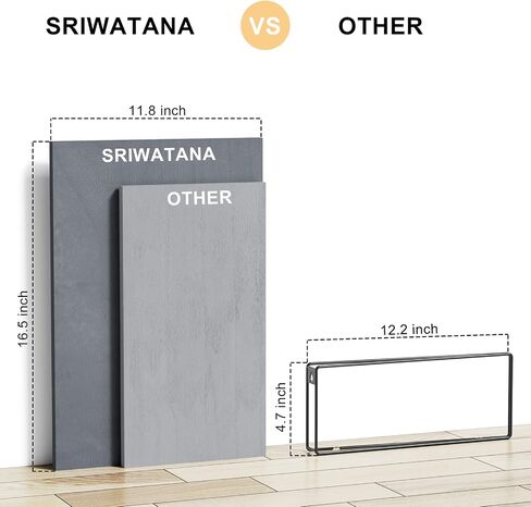SRIWATANA Wide Floating Shelves, Rustic Wood Wall Shelves Set of 2, Wall Mounted Shelves with Large Capacity for Many Rooms Decor, Black in Saudi Arabia