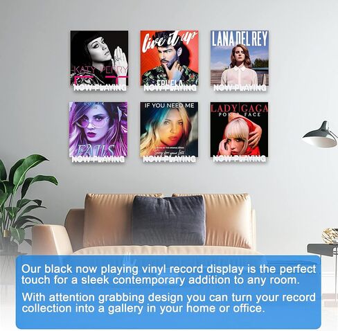 Aivwis Premium Now Playing Vinyl Record Stand، رف سجل ثلاثي الأبعاد مثبت على الحائط، يلعب الآن حامل سجل لجامع السجلات، ديكور الحائط للمنزل أو المكتب، الممر، متجر السجلات (برتقالي) in Kuwait