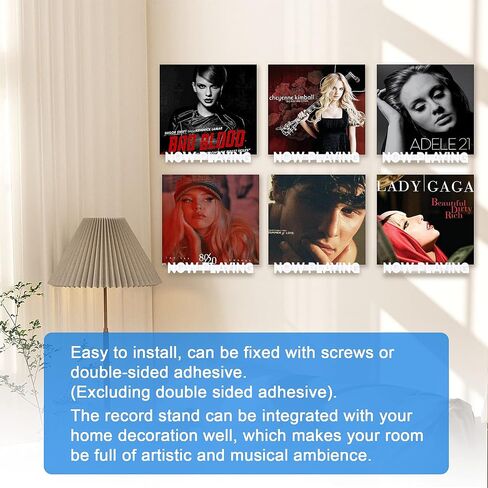 Aivwis Premium Now Playing Vinyl Record Stand، رف سجل ثلاثي الأبعاد مثبت على الحائط، يلعب الآن حامل سجل لجامع السجلات، ديكور الحائط للمنزل أو المكتب، الممر، متجر السجلات (برتقالي) in Kuwait
