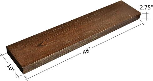 WELLAND Colin 10 "أرفف عائمة عميقة رف حائط ريفي أرفف خشبية مثبتة على الحائط (الجوز، 24 × 10 × 2.75 بوصة) in Saudi Arabia