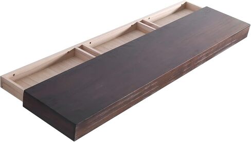 WELLAND Colin 10 "أرفف عائمة عميقة رف حائط ريفي أرفف خشبية مثبتة على الحائط (الجوز، 24 × 10 × 2.75 بوصة) in Saudi Arabia