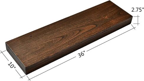 WELLAND Colin 10 "أرفف عائمة عميقة رف حائط ريفي أرفف خشبية مثبتة على الحائط (الجوز، 24 × 10 × 2.75 بوصة) in Kuwait