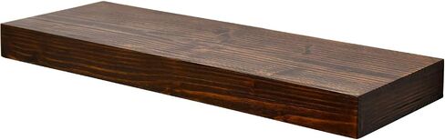WELLAND Colin 10 "أرفف عائمة عميقة رف حائط ريفي أرفف خشبية مثبتة على الحائط (الجوز، 24 × 10 × 2.75 بوصة) in Kuwait