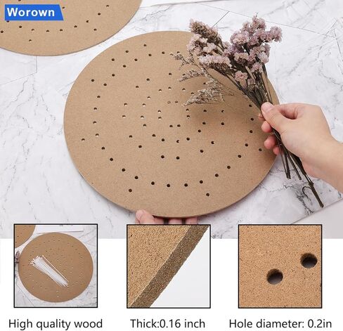 Worown 6 Pack 12 Inch Wreath Boards, Wreath Forms, Wreath Frames with Holes for Decorating Wedding, Christmas Ornaments, Halloween Accents, Thanksgiving Day Accessories, and Wall Mountable Artworks in Kuwait