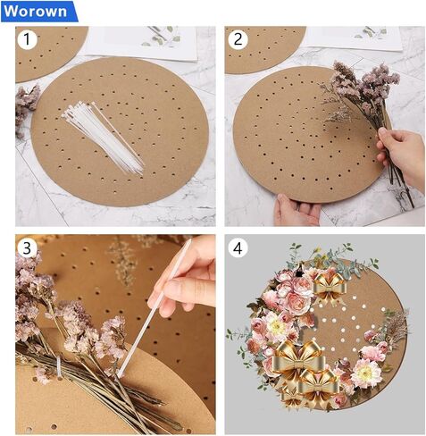 Worown 6 Pack 12 Inch Wreath Boards, Wreath Forms, Wreath Frames with Holes for Decorating Wedding, Christmas Ornaments, Halloween Accents, Thanksgiving Day Accessories, and Wall Mountable Artworks in Kuwait