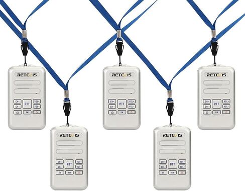 Retevis RT20 Small Walkie Talkies for Adults Mini Size Portable Two Way Radios Rechargeable with Clear Audio Hands Free Keyboard Lock(Silver, 5 Pack) in Saudi Arabia