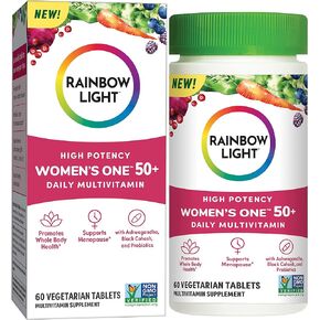 Rainbow Light Multivitamin for Women 50+, Vitamin C, D & Zinc, Probiotics, Women’s One 50+ Multivitamin Provides High Potency Immune Support, Non-GMO, Vegetarian, 60 Tablets