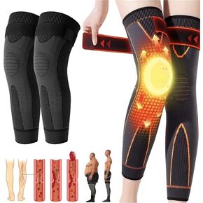 Tourmaline Acupressure Selfheating Knee Sleeve, Tourmaline Acupressure Self-Heating Shaping Socks, Mugwort Acupressure Shaping Knee Pads, Wormwood Self-Heating Knee Pads for Men and Women (M, Black) in Saudi Arabia