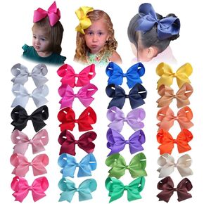 24 Colors Cheer Hair Bow Alligator Clips for Baby Little Girls School Colleage Teens Dancing Cheerleading Bow Hair Accessories (24 pcs/5.5 Inch Cheer Bow) in Kuwait