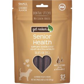 Get Naked Dental Sticks Grain-Free Chicken Flavor Dog Treats, Senior Health Small 6.2-oz Bag in Kuwait