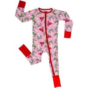 Florida Kid Co. Fa La La Mingo Baby One Piece Christmas Pajamas, Viscose from Bamboo and Spandex in Kuwait