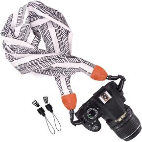 حزام Wolven Soft Scarf للرقبة مع حزام للكتف متوافق مع جميع أنواع كاميرا DSLR/SLR/Digital Camera (DC)/الكاميرات الفورية/Nikon/Canon/Sony/Pentax/Olympus/Leica/Fujifilm إلخ، زهرة وردية in Kuwait