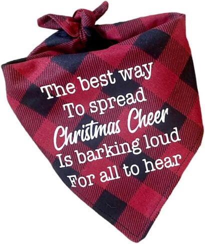 Christmas Dog Bandanas Merry Christmas Dog Outfits Holiday Triangle Bandana for Cat Dogs. (Small, Buffalo Plaid-1) in Kuwait