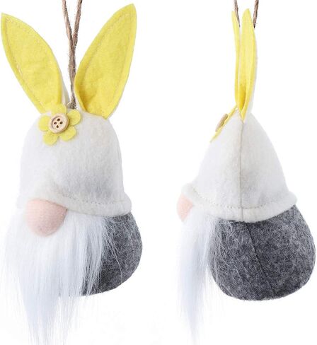 Easter Hanging Bunny Ornaments Set of 10, Colorful Plush Bunny Gnomes for Tree Decorations in Kuwait