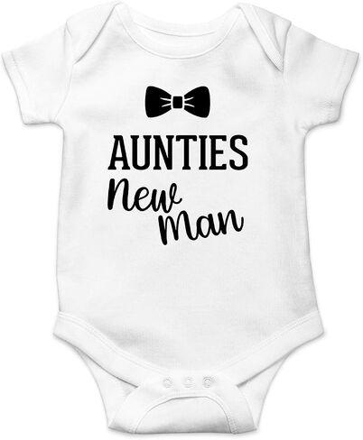 Funnwear Auntie's New Man - Auntie Loves Me New Aunt Reveal - رومبير للرضع لطيف ومضحك، بدلة أطفال من قطعة واحدة in Kuwait
